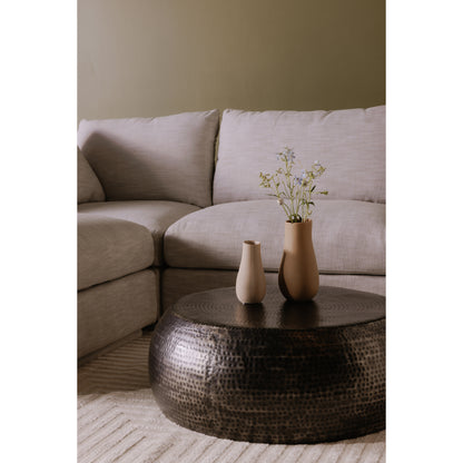 Cola Accent Table Natural Side Table, Natural / Carrara Marble Base