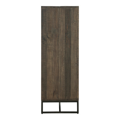 Sienna 2 Door Cabinet Natural Cabinets, Brown / Stainless Steel Base