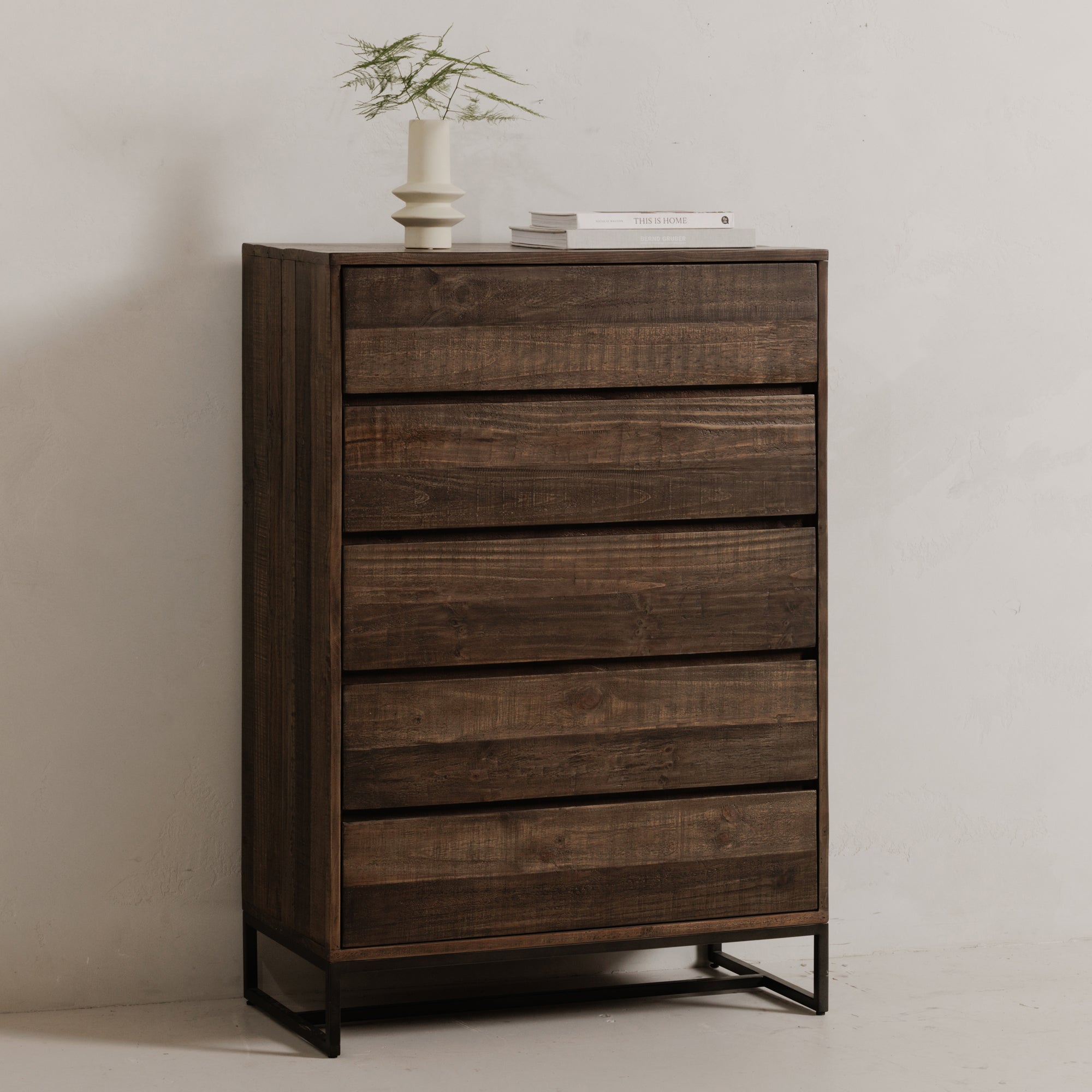 Sienna 2 Door Cabinet Natural Cabinets, Brown / Stainless Steel Base