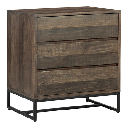 Elina 5 Drawer Chest Brown Dressers, Brown / Stainless Steel Base