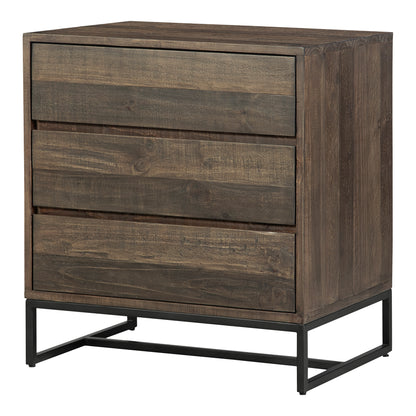 Elina 5 Drawer Chest Brown Dressers, Brown / Stainless Steel Base