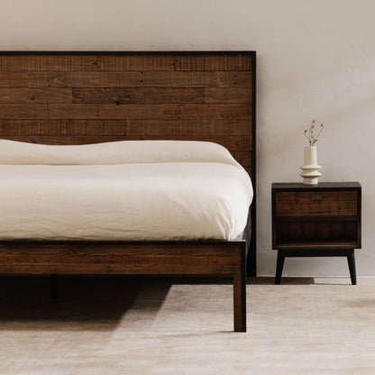 Miki Queen Bed Natural Beds, Natural / Acacia Wood Slats