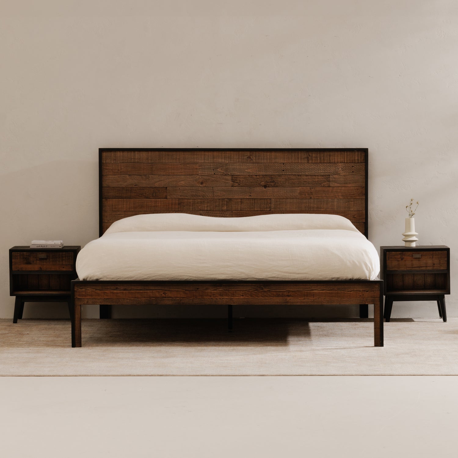 Miki Queen Bed Natural Beds, Natural / Acacia Wood Slats