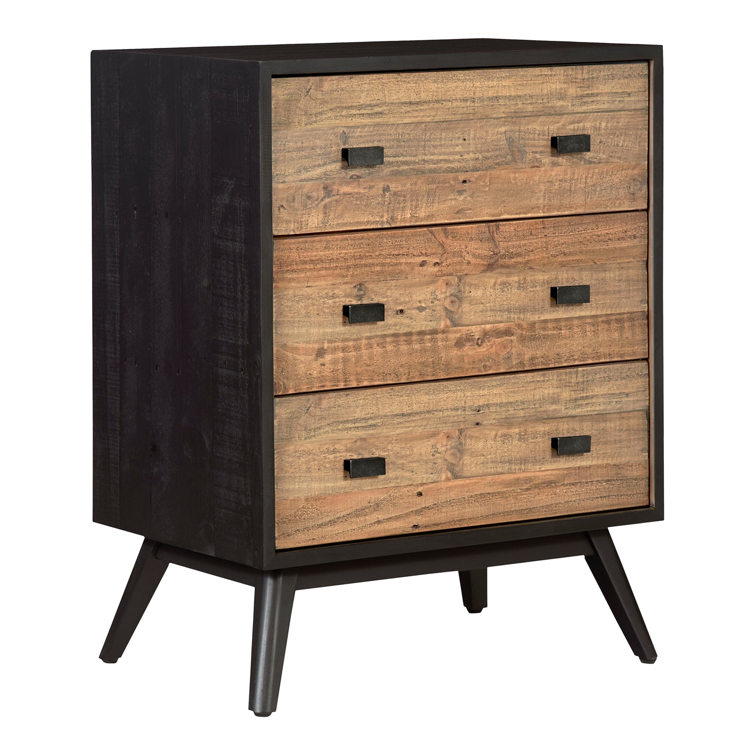 Nora 6 Drawer Dresser Black Dressers, Black / New Pine Base