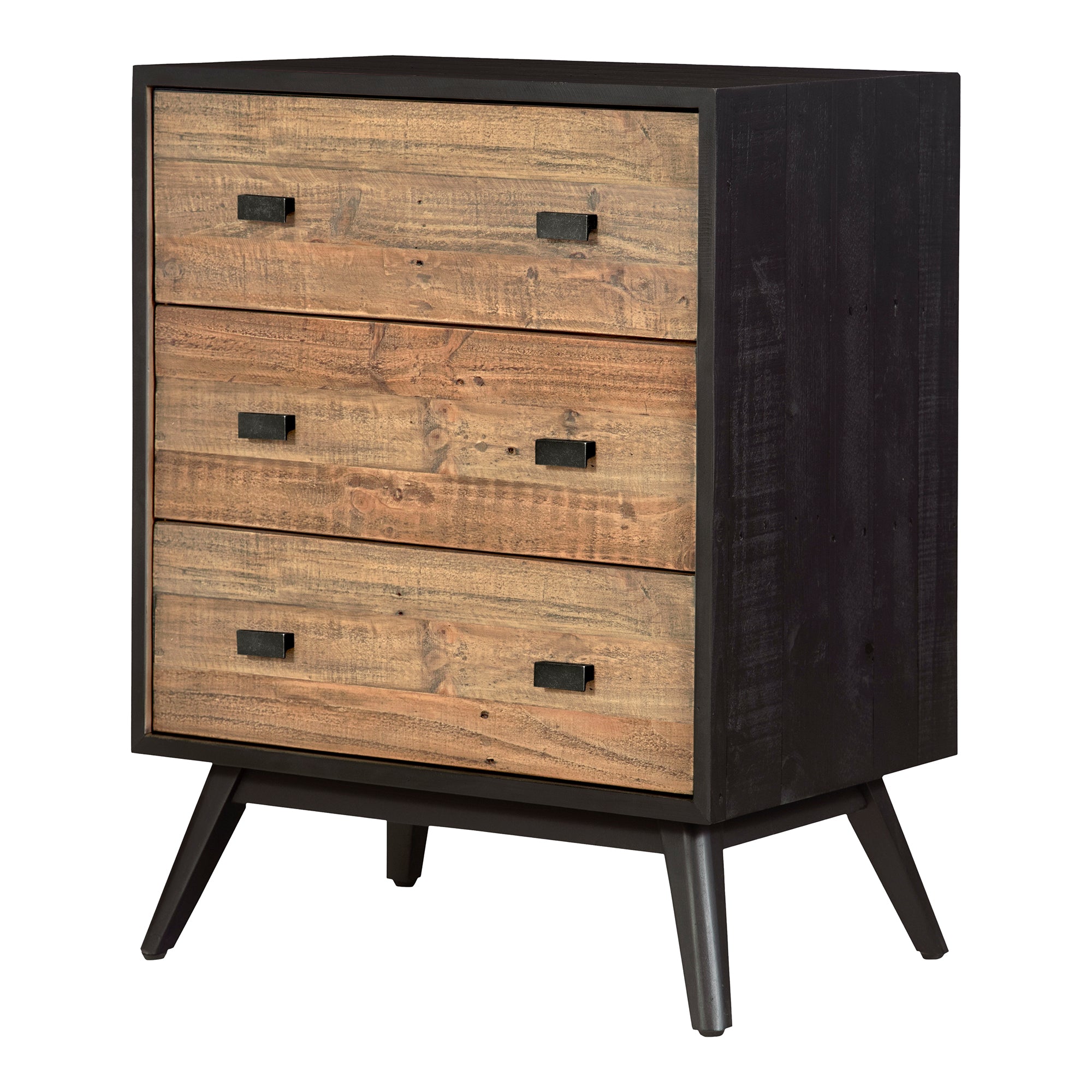 Nora 6 Drawer Dresser Black Dressers, Black / New Pine Base