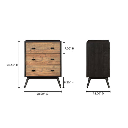 Nora 6 Drawer Dresser Black Dressers, Black / New Pine Base