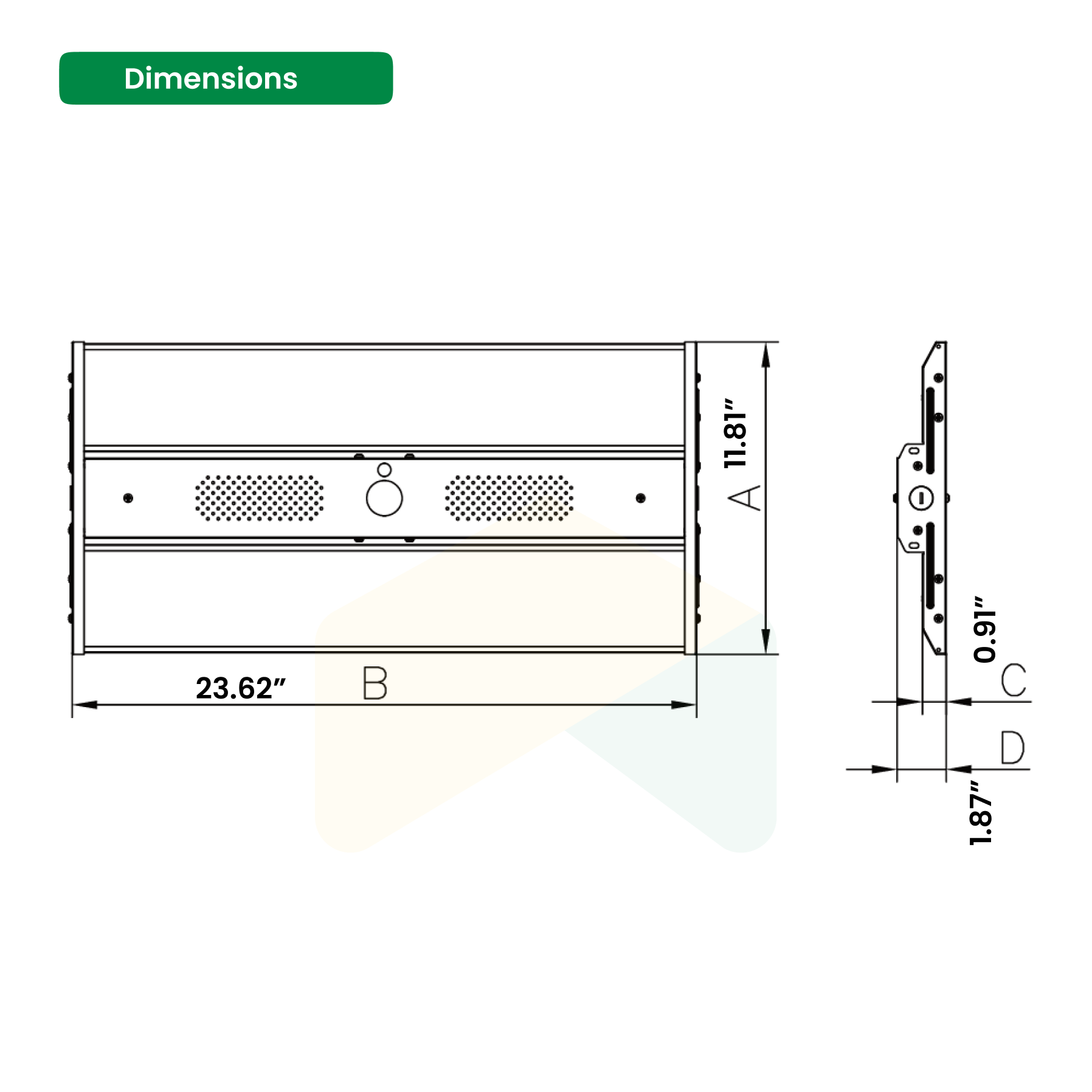 LED Linear High Bay Light - 160W - 5000K- 120-277VAC - 24000 Lumens - 0-10V Dimmable - UL Listed - DLC Premium Listed - 5 Years Warranty - 2-Pack