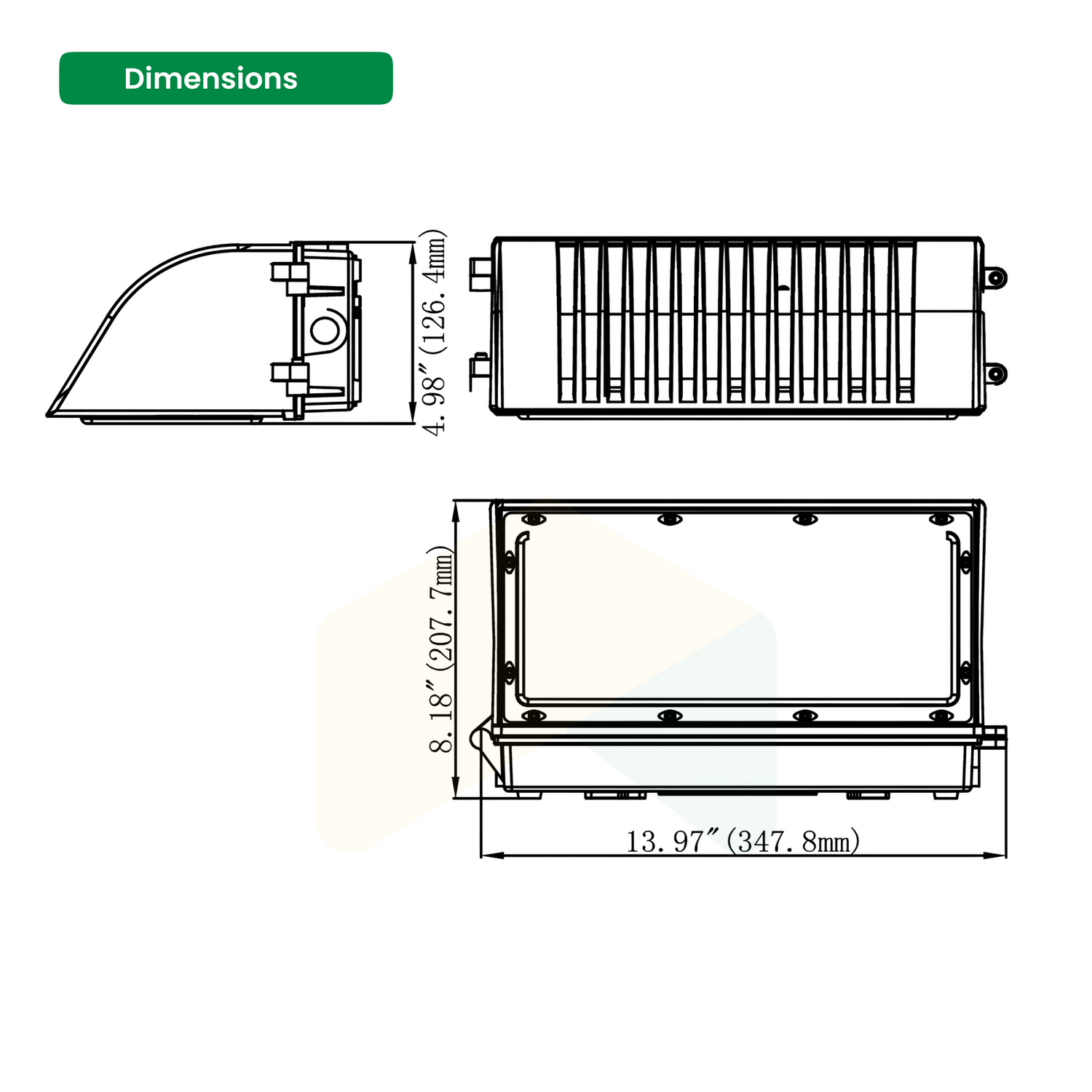 LED Full Cutoff Wall Pack Light 28W/42W/56W/70W Wattage 3000K/4000K/5000K - CCT Selectable, 3571Lumens - AC120-277 - IP66 - UL Listed - DLC Premium Listed - 5 Years Warranty