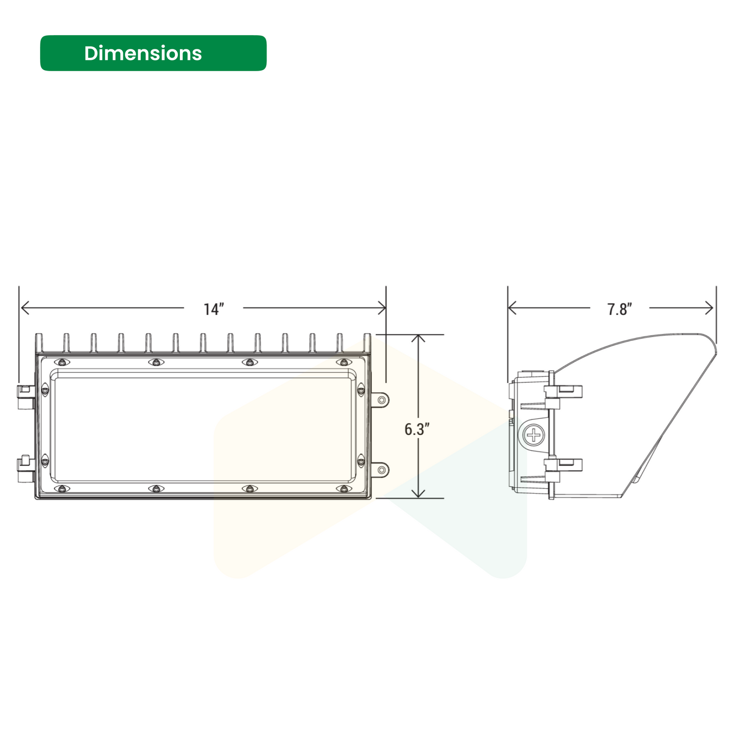 LED Semi Cutoff Wall Pack Light 70W - 4000K - CCT Selectable AC120-277V 0-10V Dimmable - IP66 - UL Listed - DLC Premium Listed - 5 Years Warranty