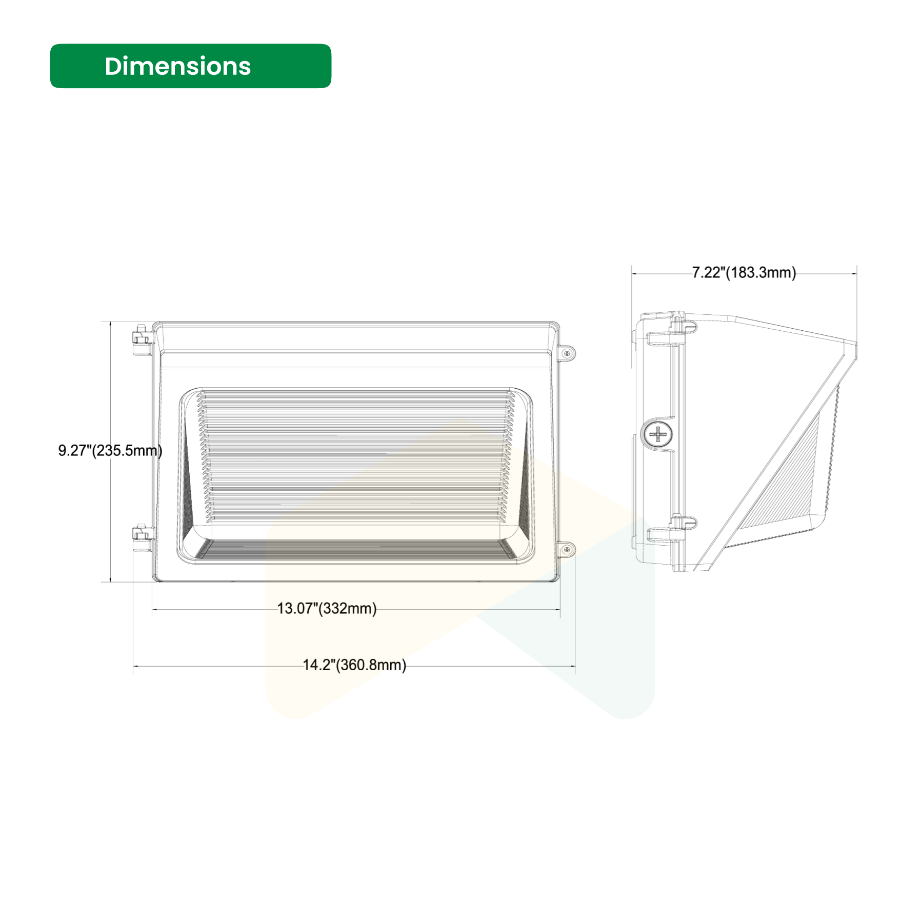 LED Glass Wall Pack Light - 42W/56W/70W Wattage adjustale - 3000K/4000K/5000K - CCT Selectable -9808Lumens AC120-277V 0-10V Dimmable - IP66 - UL Listed - DLC Premium Listed - 5 Years Warranty