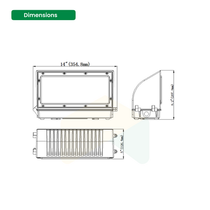 LED Full Cutoff Wall Pack Light 45W - 5000K - 6756 Lumens - AC120-277V 0-10V Dimmable - IP66 - UL Listed - DLC Premium Listed - 5 Years Warranty