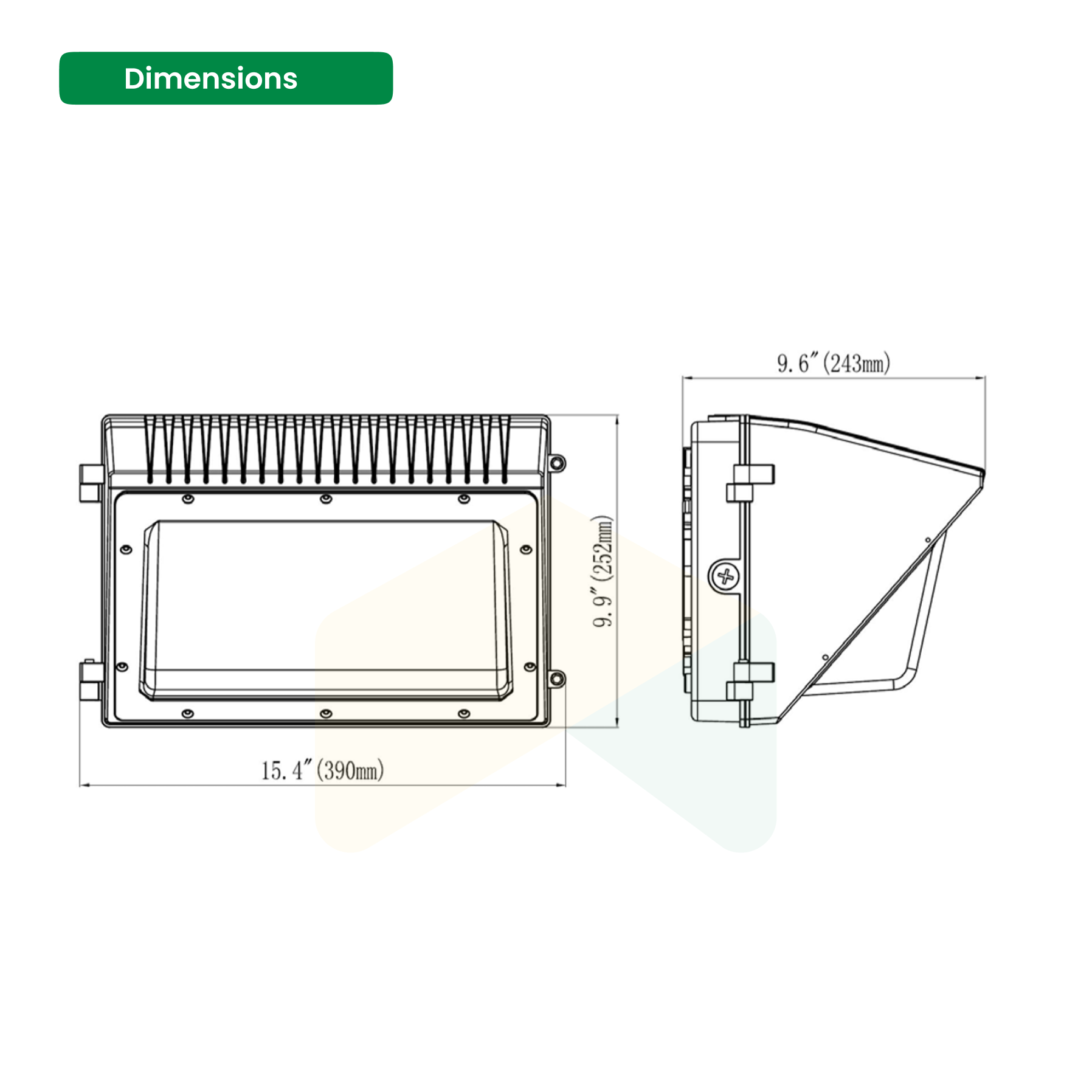 LED Glass Wall Pack Light 50W - 5000K - 6600 Lumens - AC120-277V 0-10V Dimmable - IP66 - UL Listed - DLC Premium Listed - 5 Years Warranty