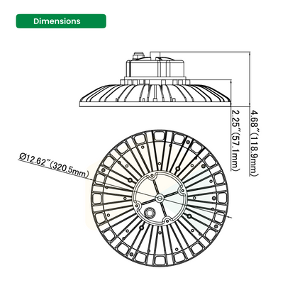 UFO LED Highbay Light - 200W - 4000K, CCT Changeable, 0-10V Dimmable, - AC120-277V, 32000Lumens, UL, DLC 5.1 Premium Success