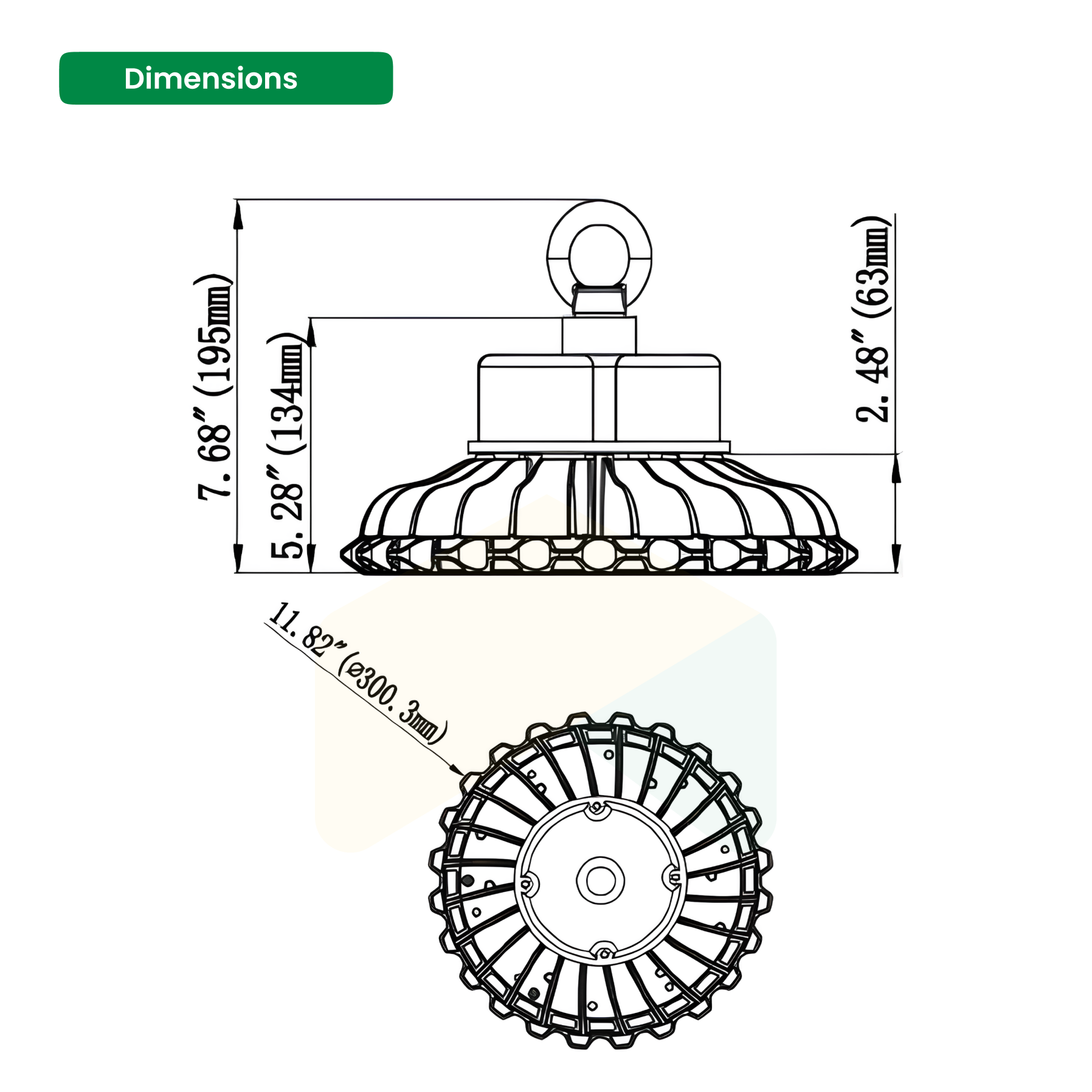 UFO LED High Bay Light 150W, 24000LM, 5000K, AC120-277V, Dimmable, IP65, For Warehouse Workshop Factory Barn Garage Gymnasium