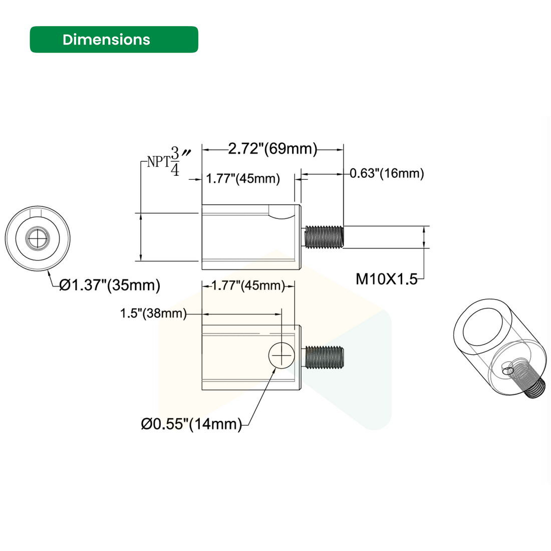 UFO High Bay Lights Pendant Adaptor for Low Voltage Driver