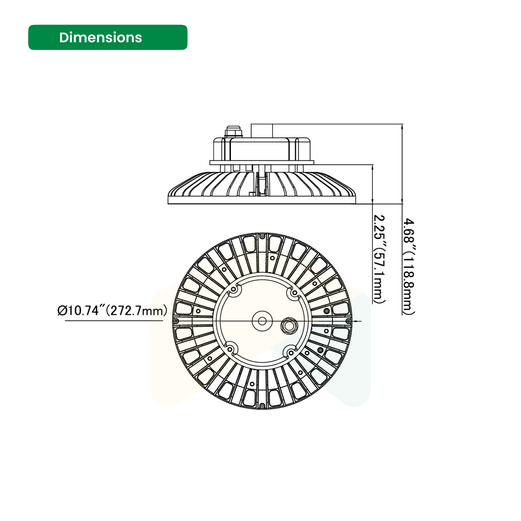 UFO LED Highbay Light - 150W - 4000K, CCT Changeable, 0-10V Dimmable, AC120-277V, 24000 Lumens, UL, DLC 5.1 Premium Success