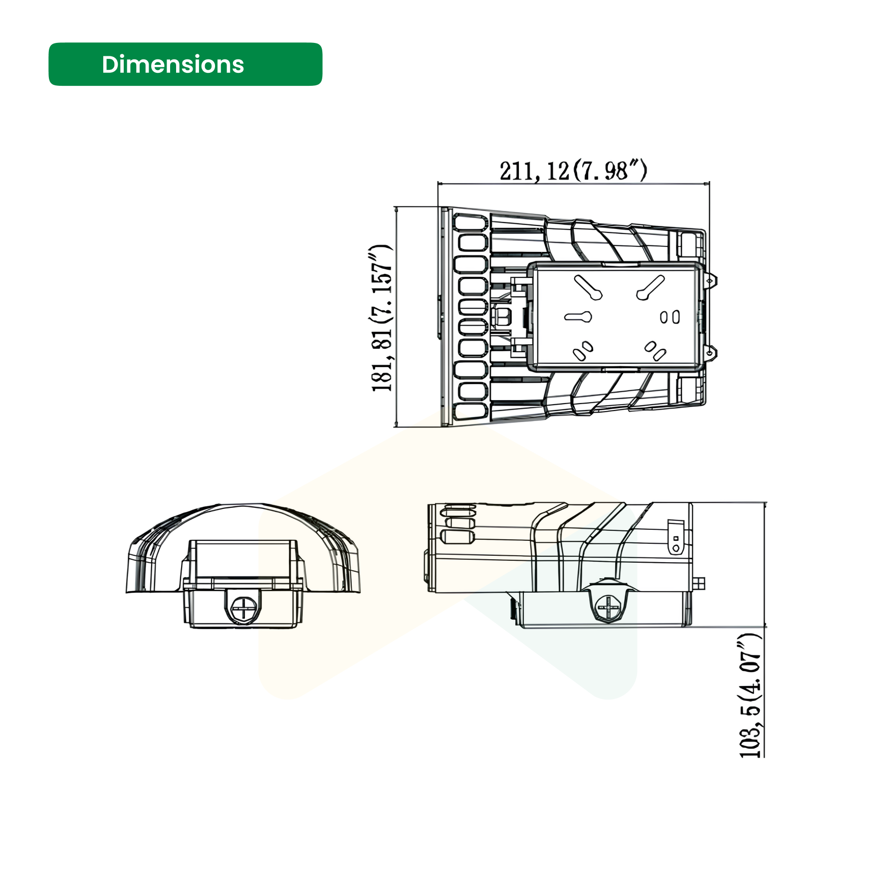 Architectural Wall Pack 45W - 5000K - 6741Lumens - AC120-277V, 0-10V Dimmable - IP66 - UL Listed - DLC Premium Listed - 5 Years Warranty