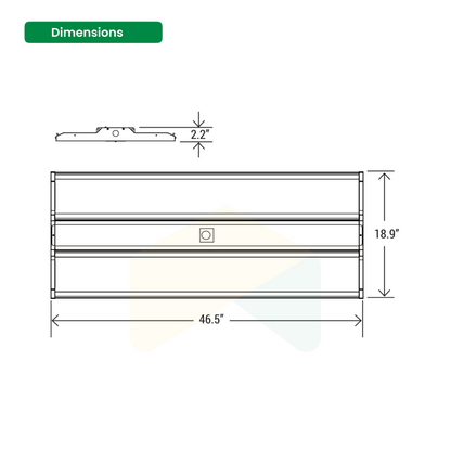 LED High Bay Light - 300W 4FT - 5000K, 0-10V Dim To 10%. , AC277-480V, 40800Lumens,DLC Premium, FCC Compliant, UL Listed