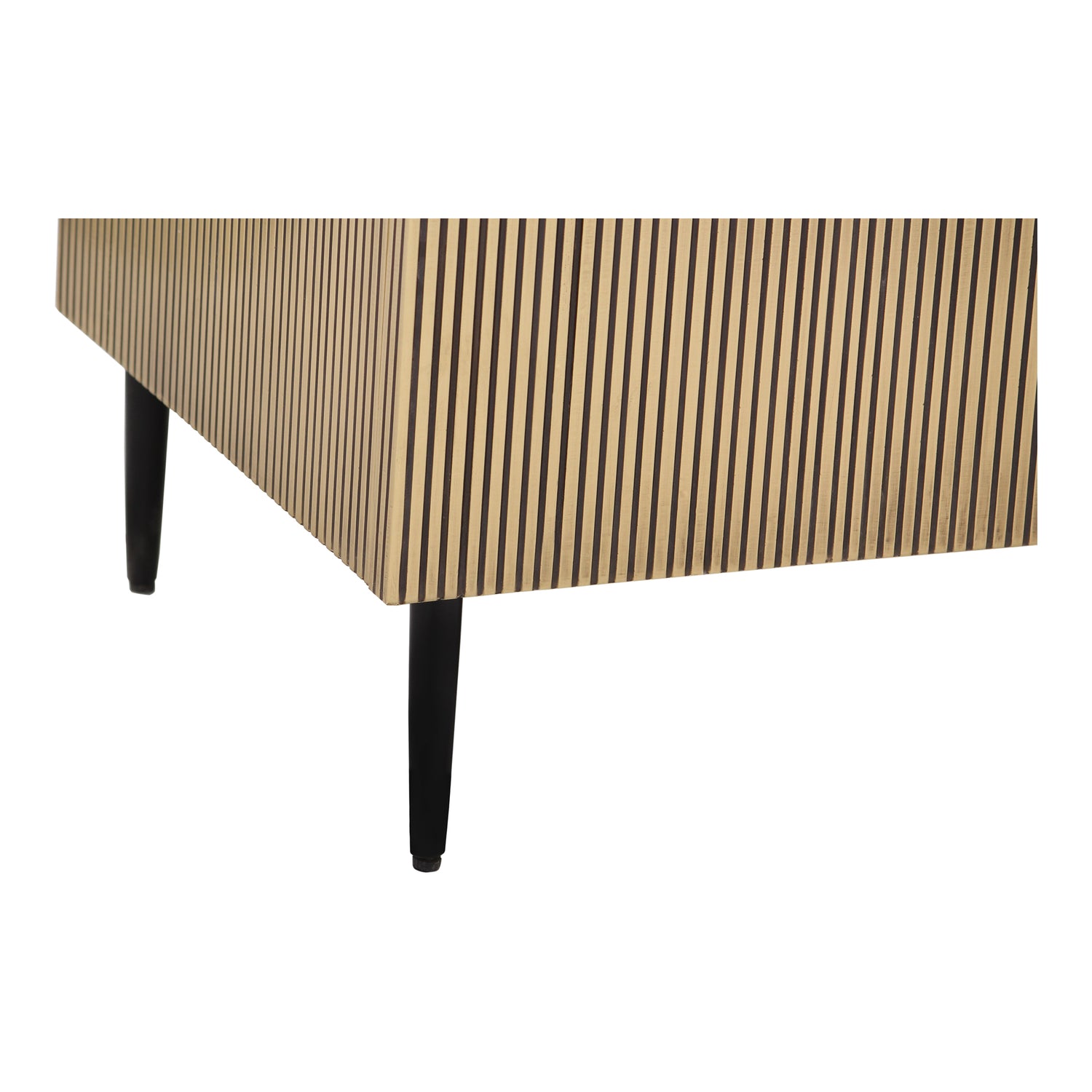 Sappora Media Cabinet Black Media Units, Black / Veneer Doors with Brass Foil Detailing