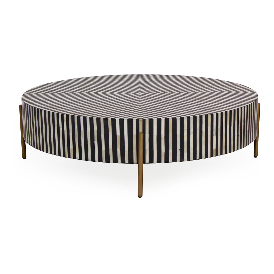 Chameau Small Coffee Table Black and White Coffee Tables, Multicolor / Iron Legs