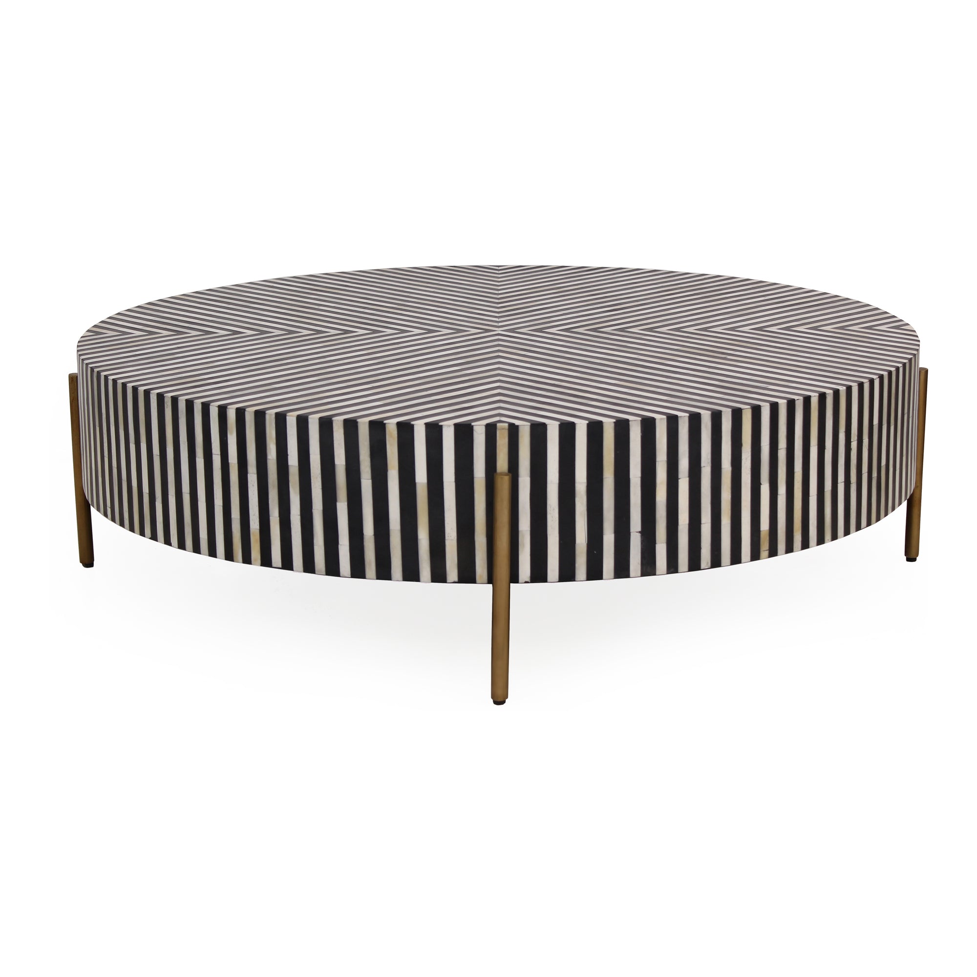 Chameau Small Coffee Table Black and White Coffee Tables, Multicolor / Iron Legs