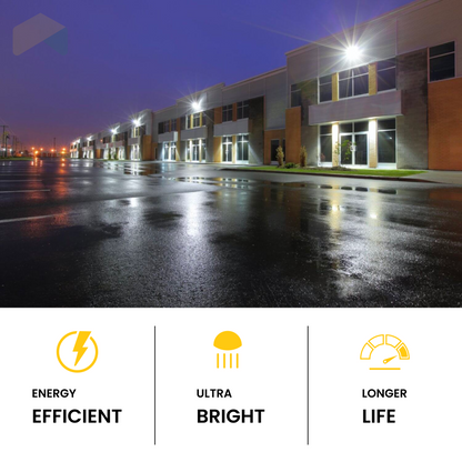 I Series LED Wall Pack Lights, Half Cut Off, 80W, 5000K, 10400Lumens, AC100-277V 0-10V Dimmable - IP66 - UL Listed - DLC Premium Listed - 5 Years Warranty