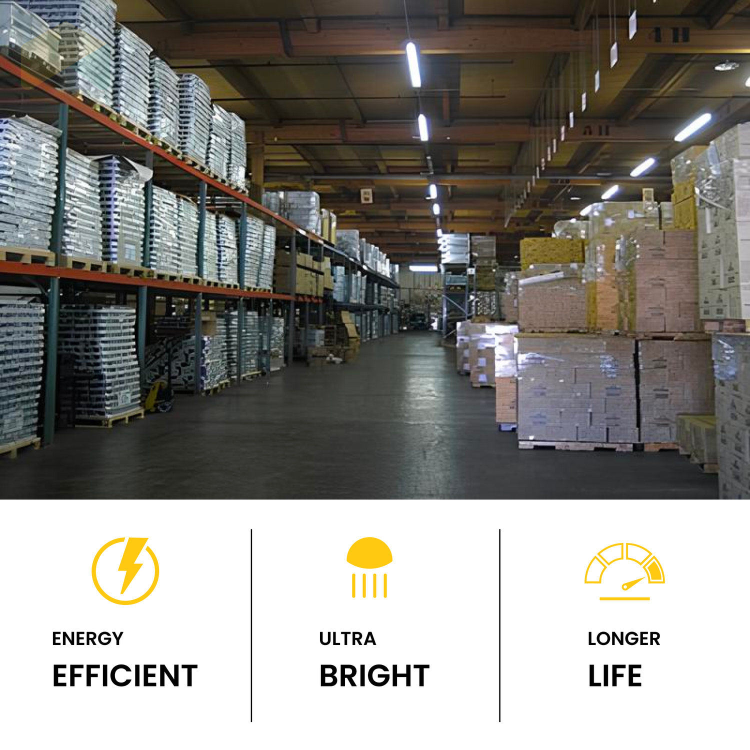 8FT LED Vapor Proof Light - 60W/70W/80W Wattage Adjustable - 3000/4000/5000K - 10400Lumens 0-10V Dimmable ,120-277VAC DLC 5.1 Premuim Pending, White