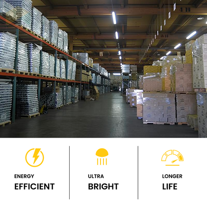 8FT LED Vapor Proof Light - 60W/70W/80W Wattage Adjustable - 3000/4000/5000K - 10400Lumens 0-10V Dimmable ,120-277VAC DLC 5.1 Premuim Pending, White