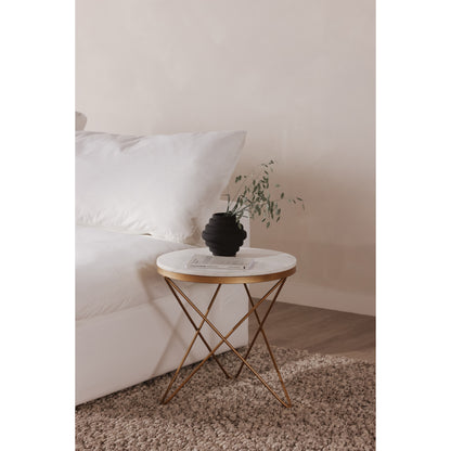 Hayley Side Table Black Side Table, Black / Black Iron Base