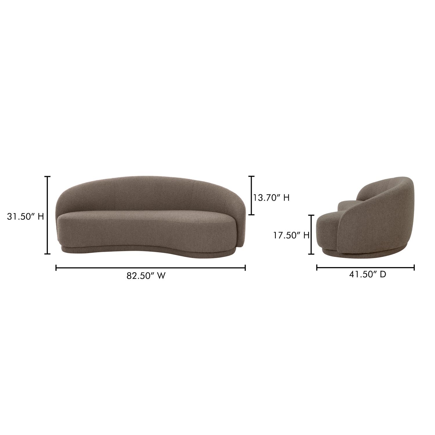 Exemplar Sofa Shitake Beige Sofas, Beige / FSC Certified Pine and Plywood Frame