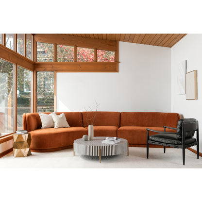 Tumbler Classic L-Shaped Modular Sectional Cappuccino Modular Sectionals, Brown / Solid Eucalyptus Frame and Plywood