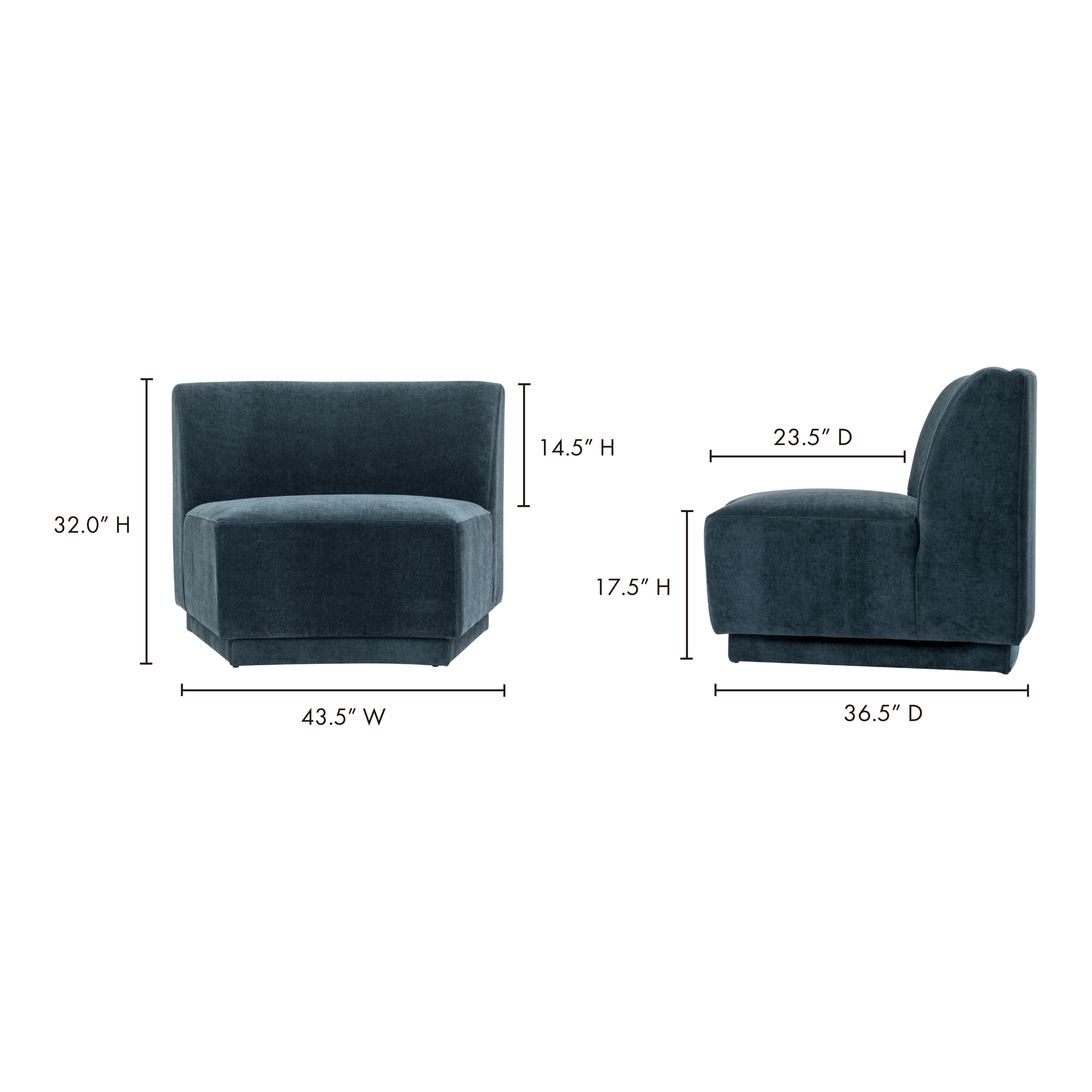 Yon 2 Seat Sofa Left Nightshade Blue Sofas, Blue / FSC wood 100% on Frame and legs