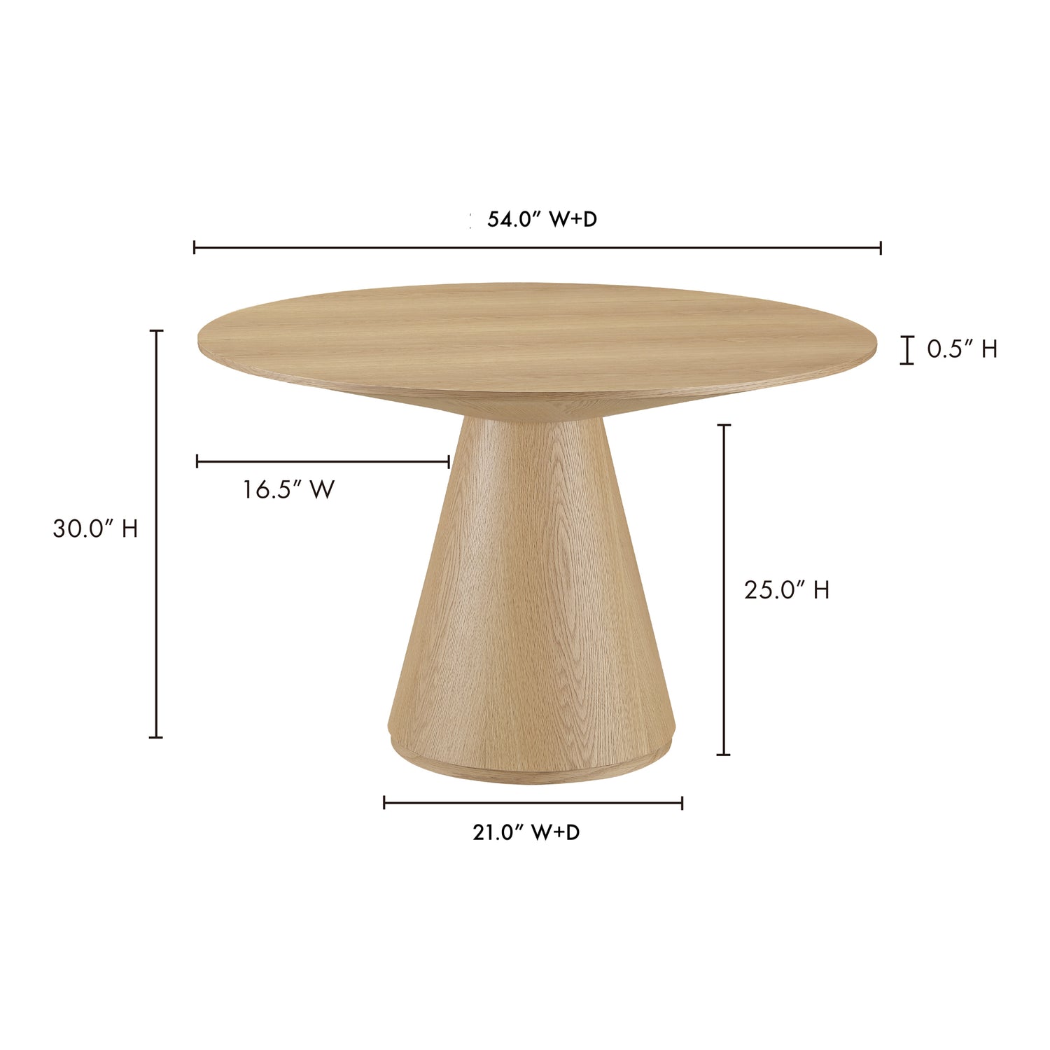 Otis Round Dining Table Natural Oak Dining Tables, Natural