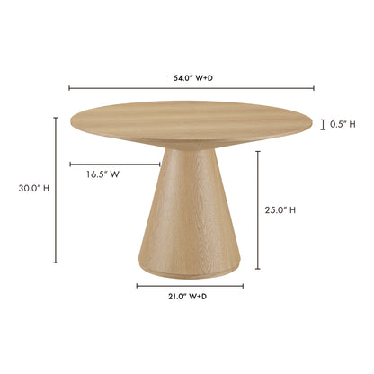 Otis Round Dining Table Natural Oak Dining Tables, Natural