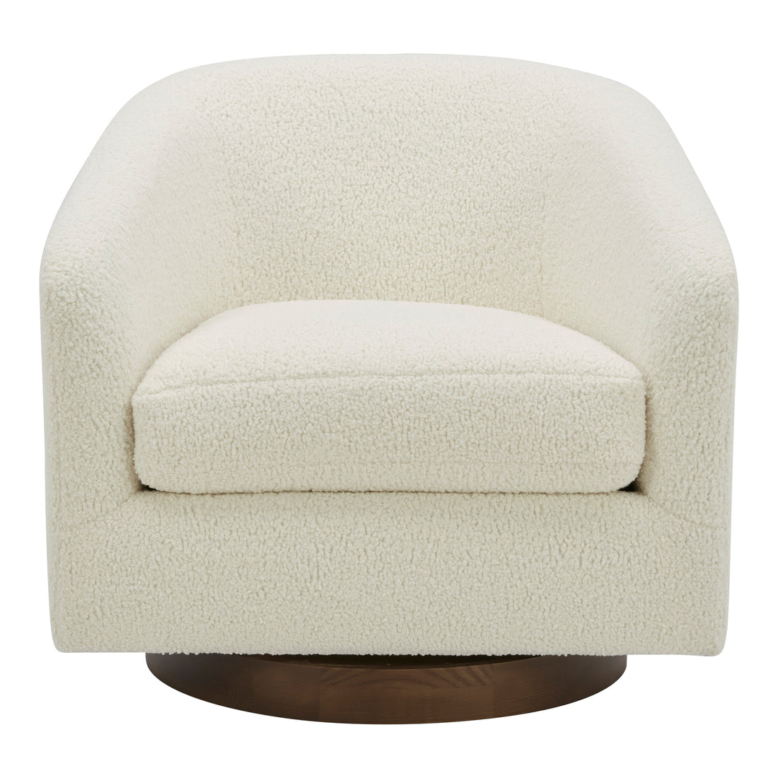 Osric Swivel Chair Splashed White Accent Chairs, White / Solid Wood and Plywood Construction