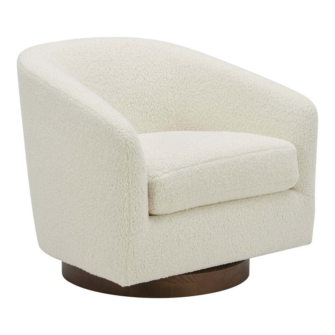 Osric Swivel Chair Splashed White Accent Chairs, White / Solid Wood and Plywood Construction