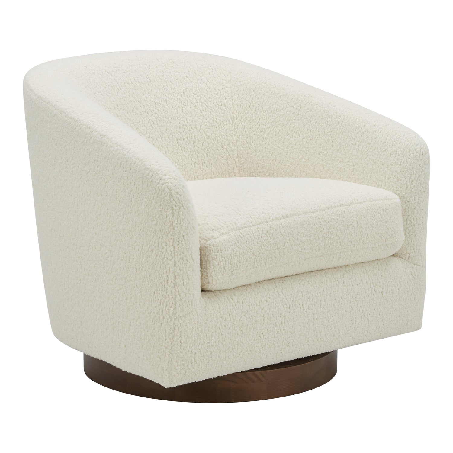 Osric Swivel Chair Splashed White Accent Chairs, White / Solid Wood and Plywood Construction