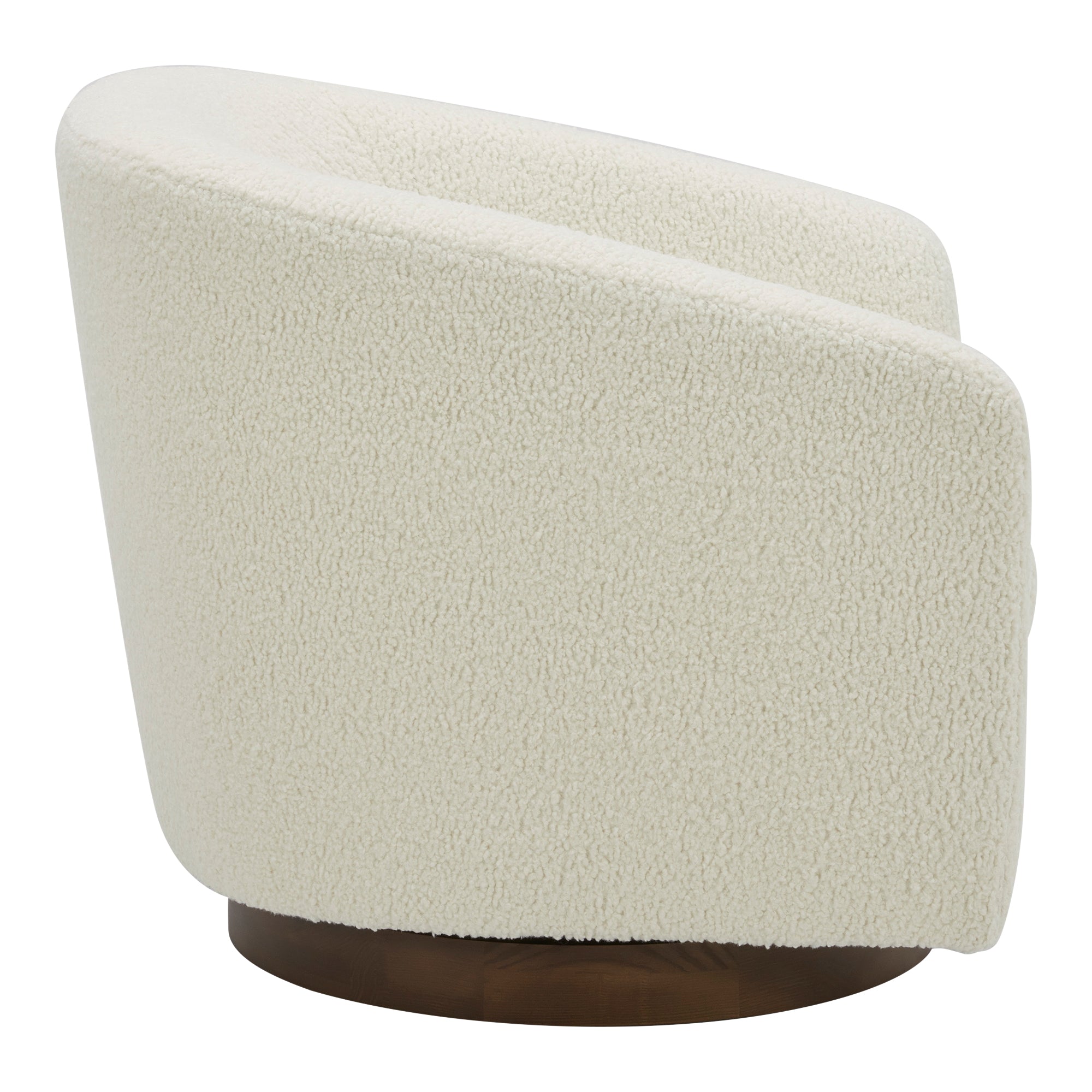 Osric Swivel Chair Splashed White Accent Chairs, White / Solid Wood and Plywood Construction