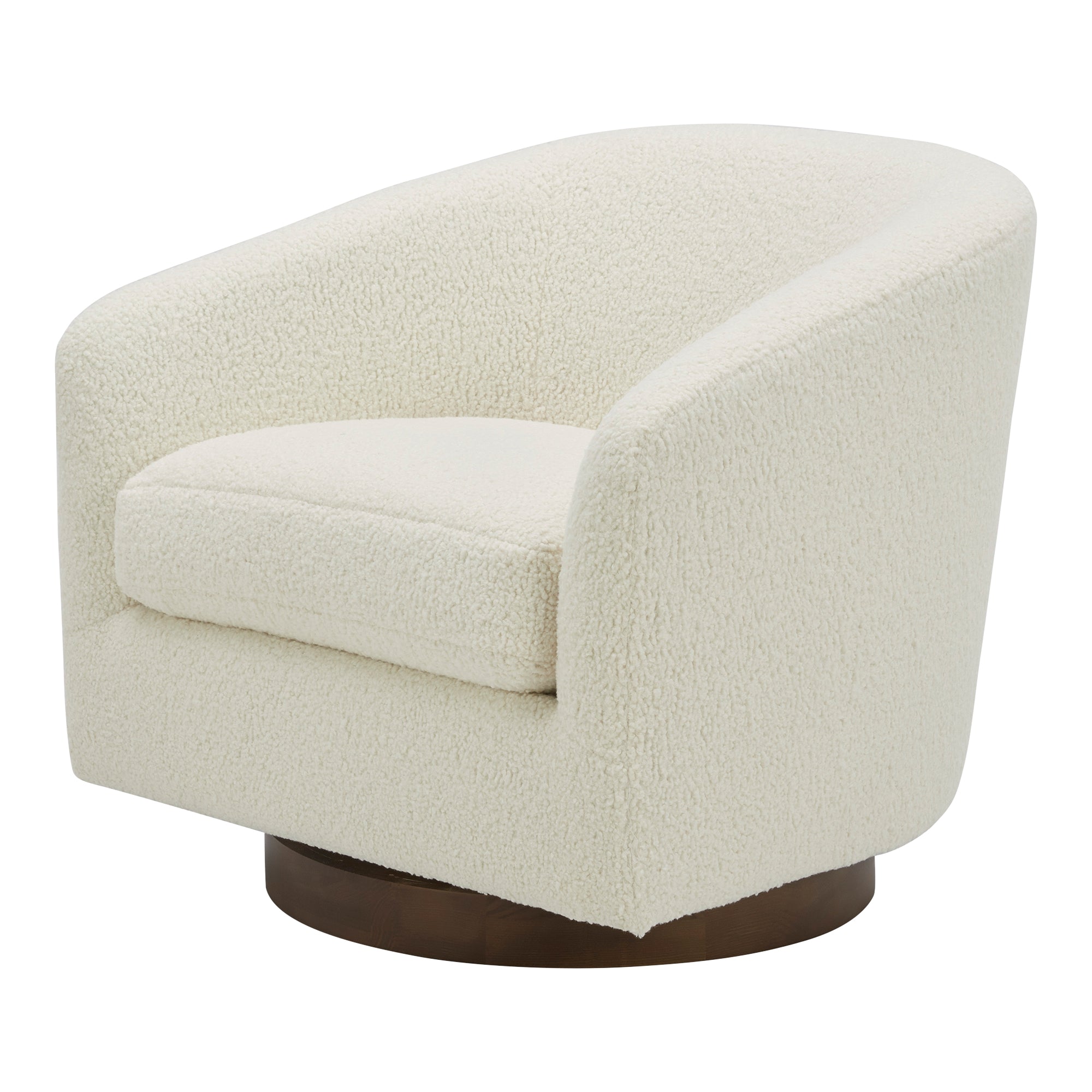 Osric Swivel Chair Splashed White Accent Chairs, White / Solid Wood and Plywood Construction