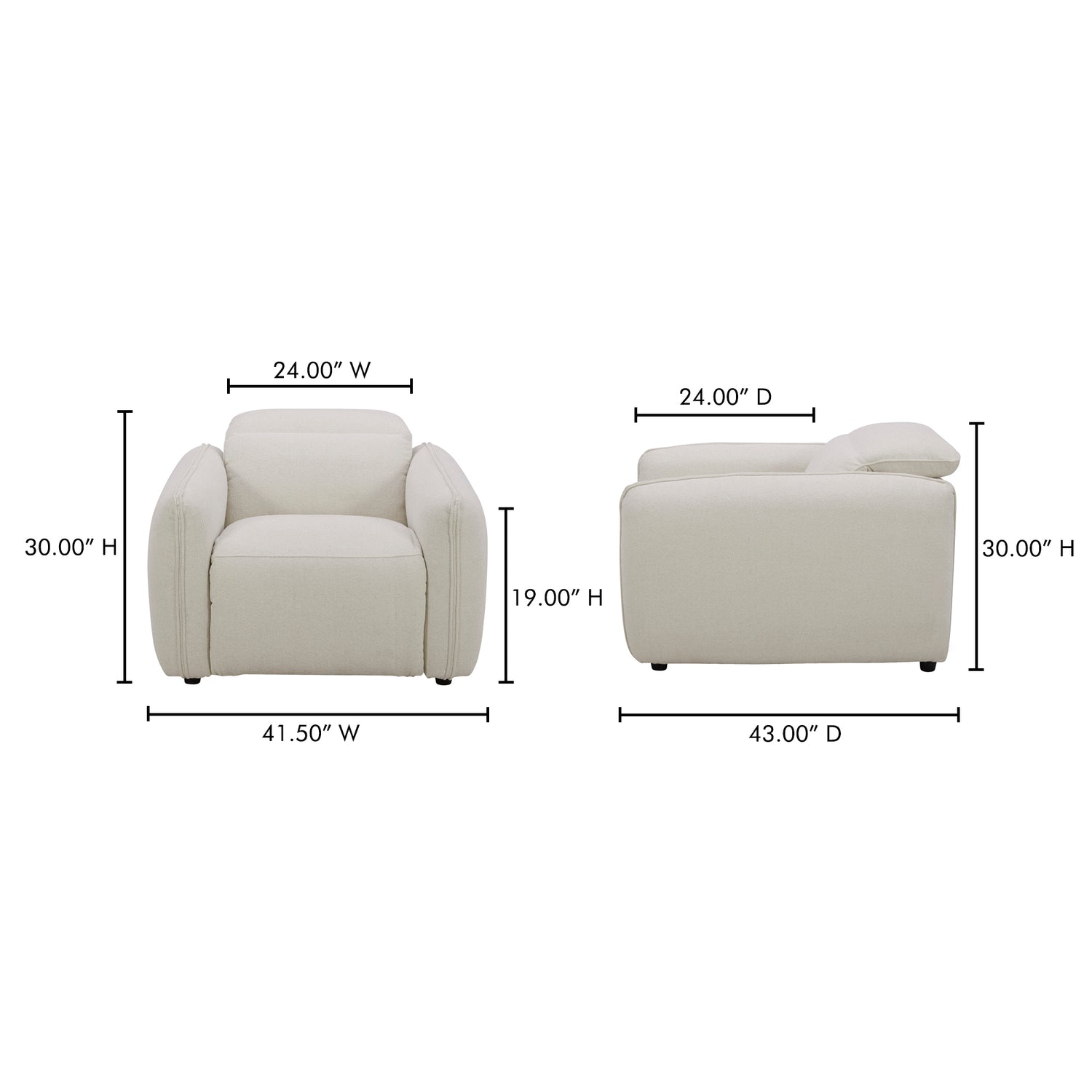 Elli Power Recliner Chair Dusk Grey Accent Chairs, Grey / Solid Wood and Plywood