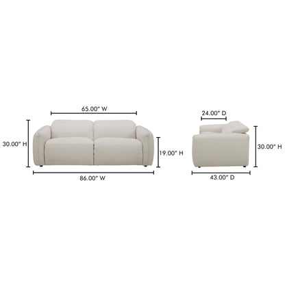 Elli Power Recliner Sofa Dusk Grey Sofas, Grey / Solid Wood and Plywood