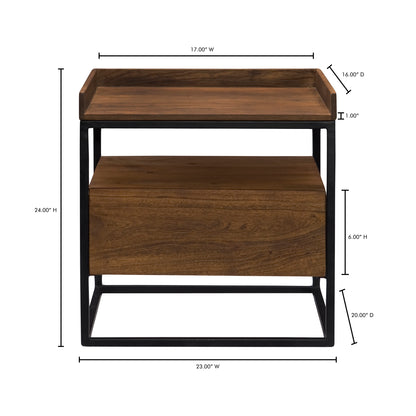 Bloc Console Table White Marble and Warm Brown Console Tables, Multicolor / Solid Acacia