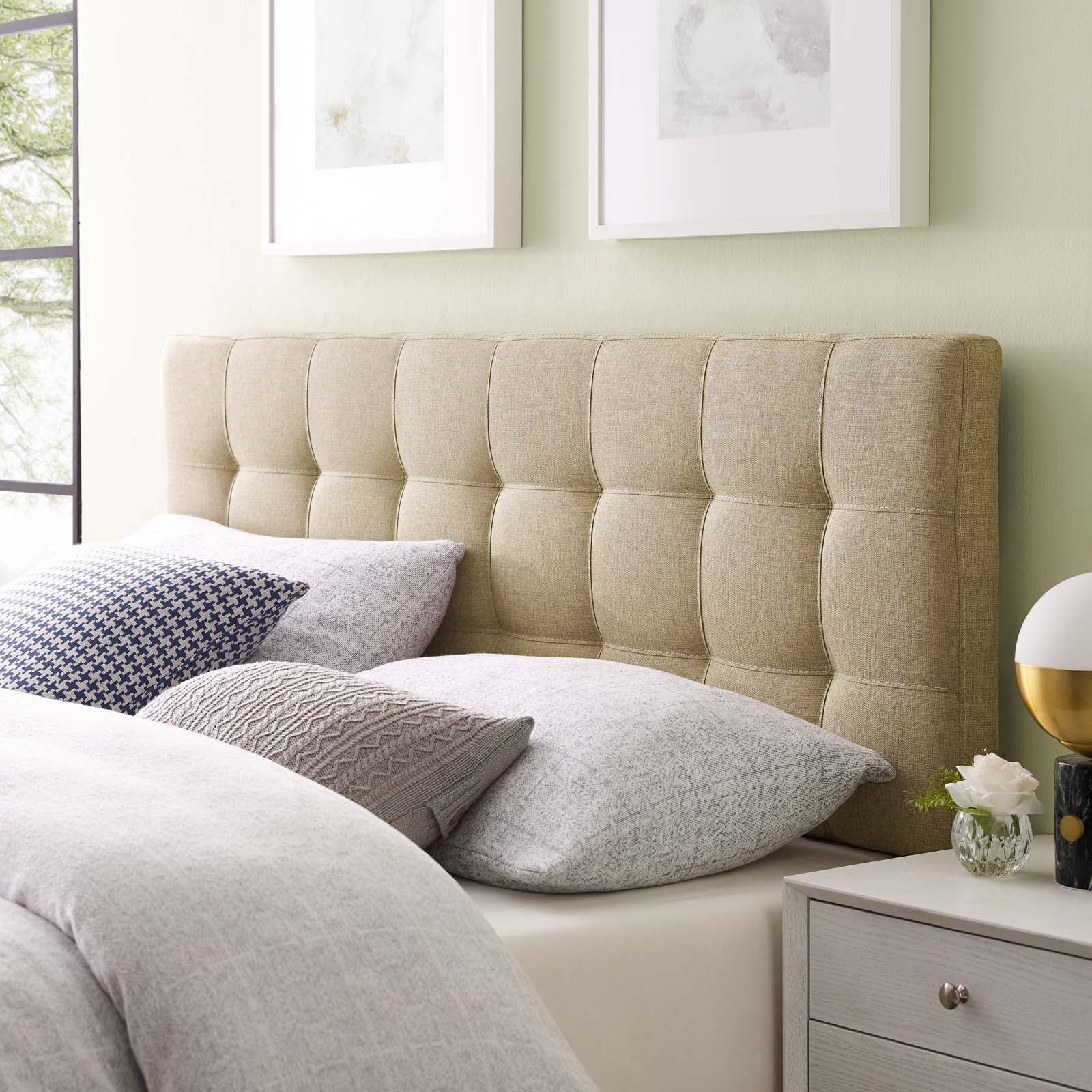 Lily Upholstered Fabric Headboard By HouseBean