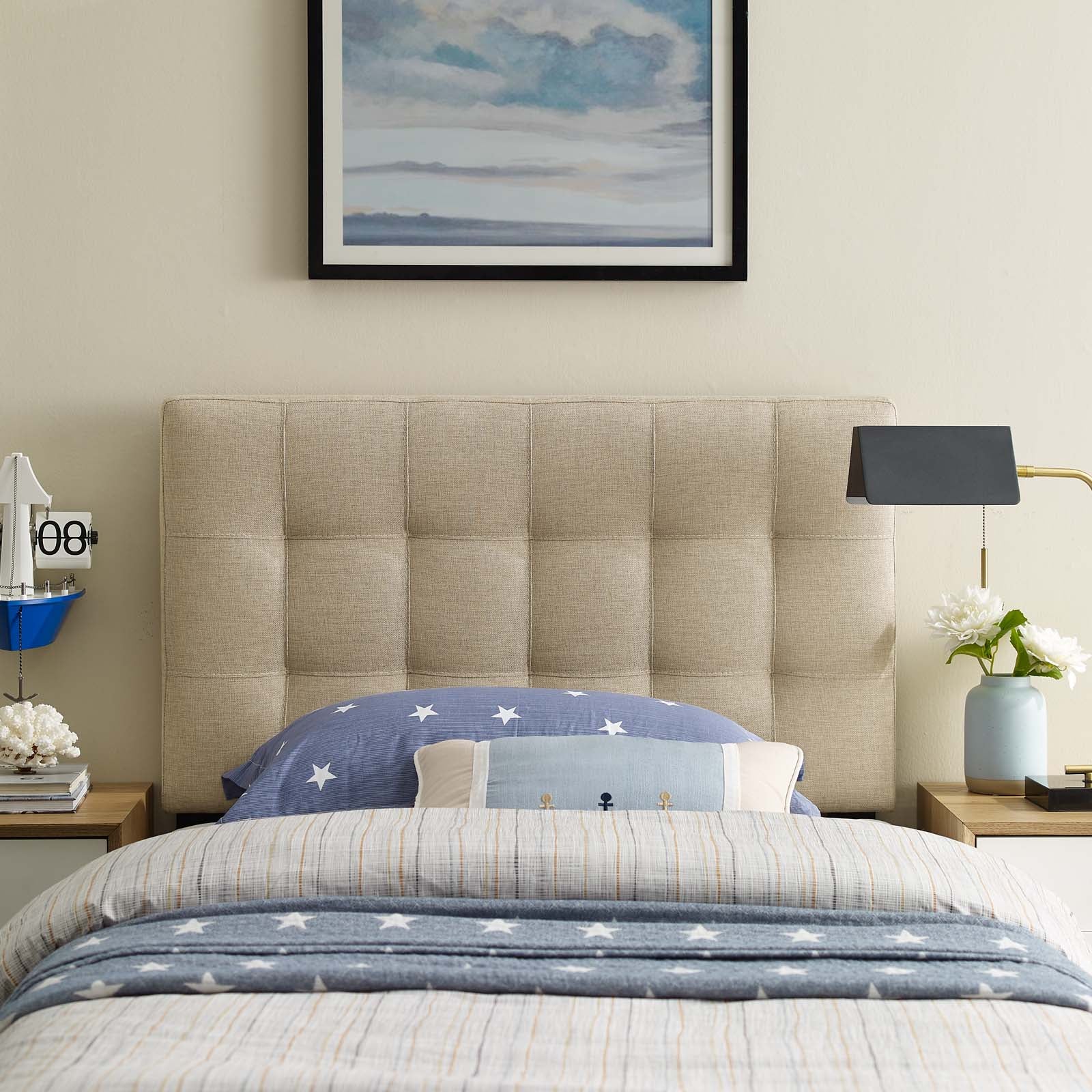 Lily Upholstered Fabric Headboard By HouseBean