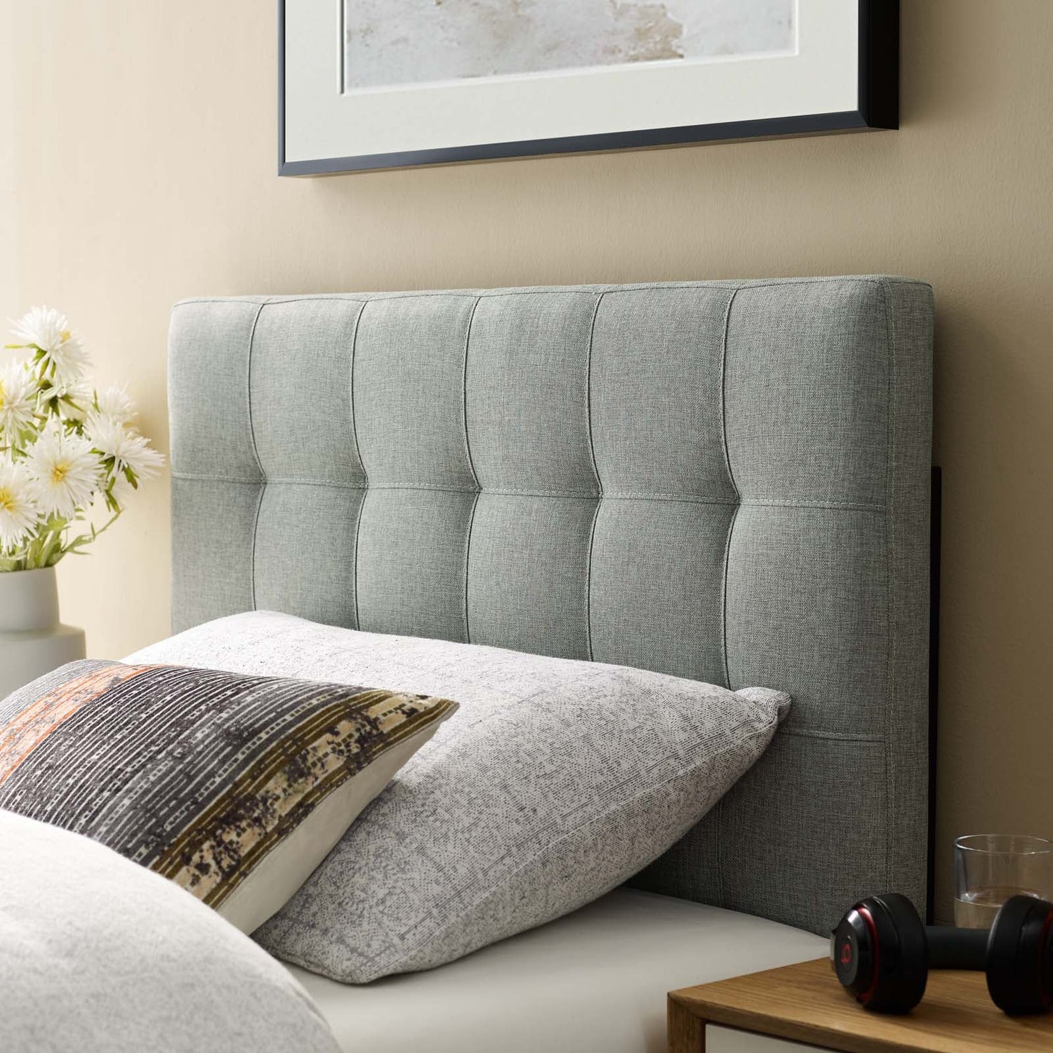 Lily Upholstered Fabric Headboard By HouseBean