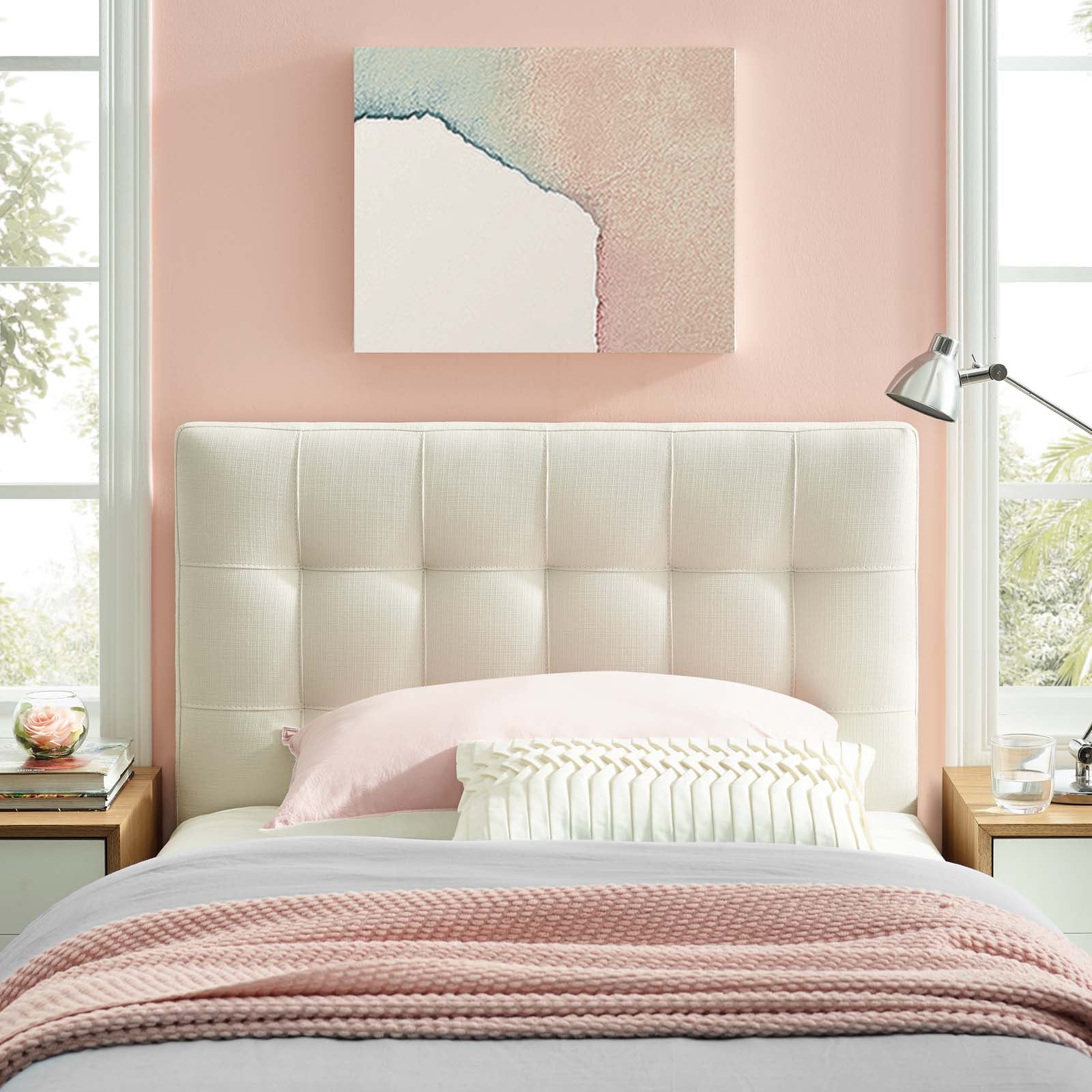 Lily Upholstered Fabric Headboard By HouseBean