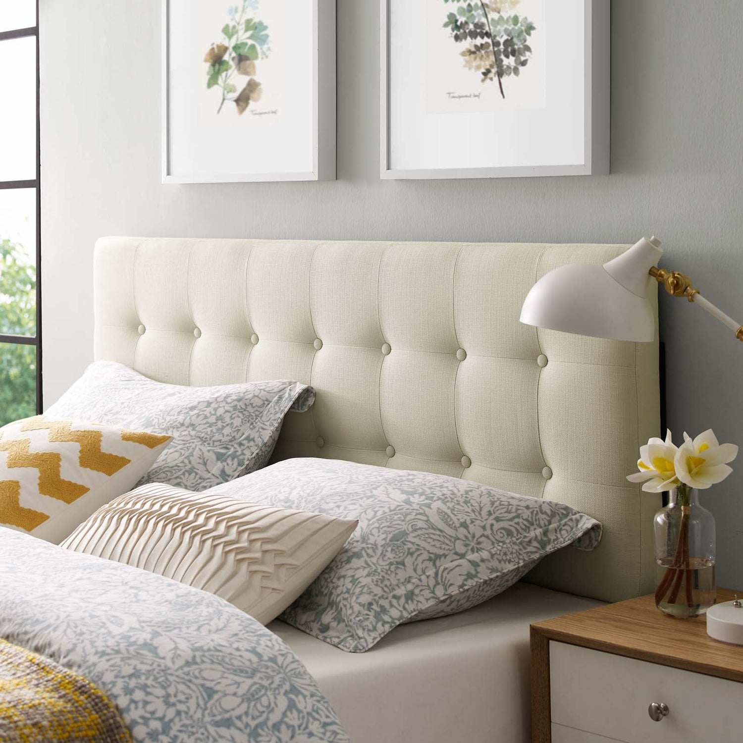 Emily Upholstered Fabric Headboard By HouseBean