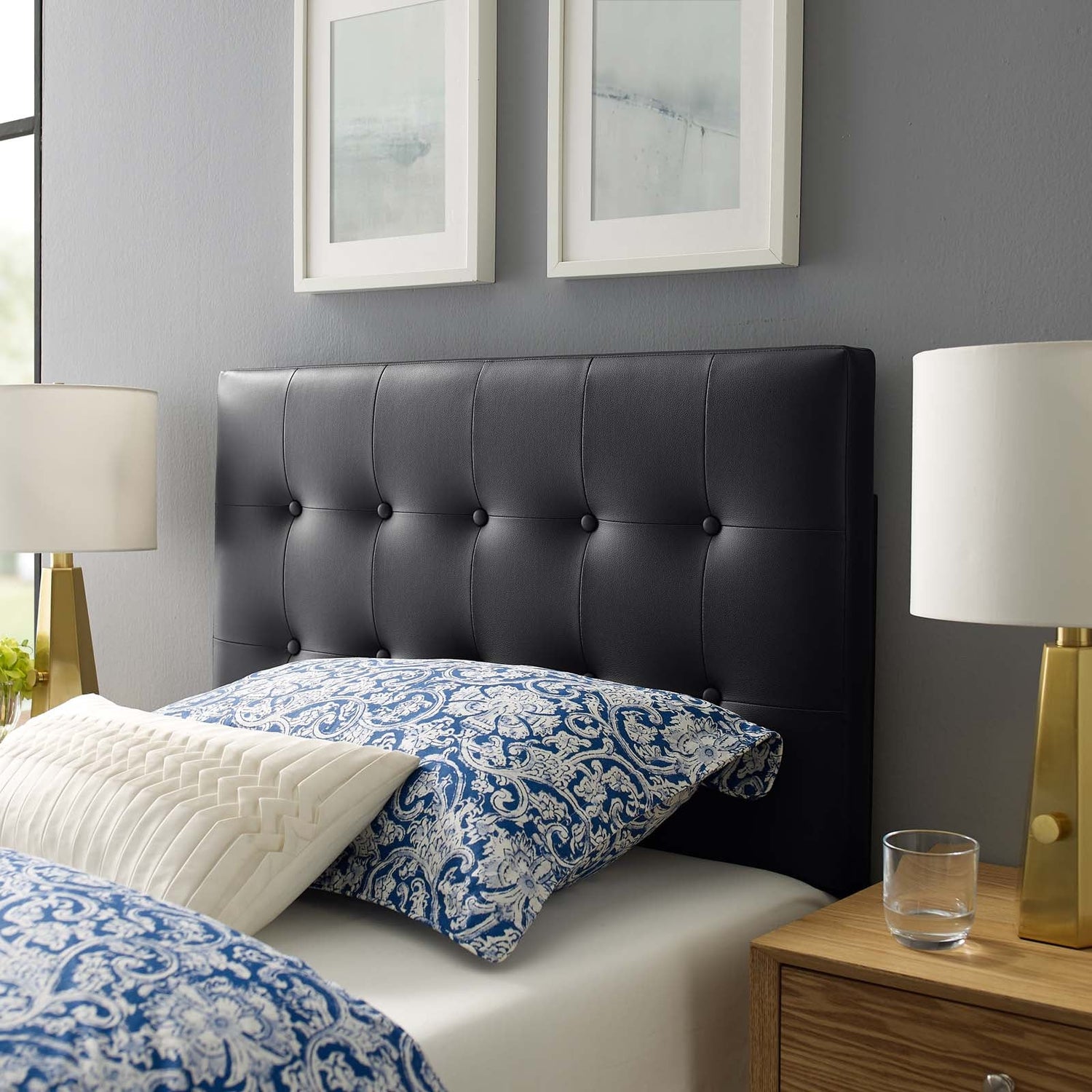 Emily Upholstered Vinyl Headboard By HouseBean