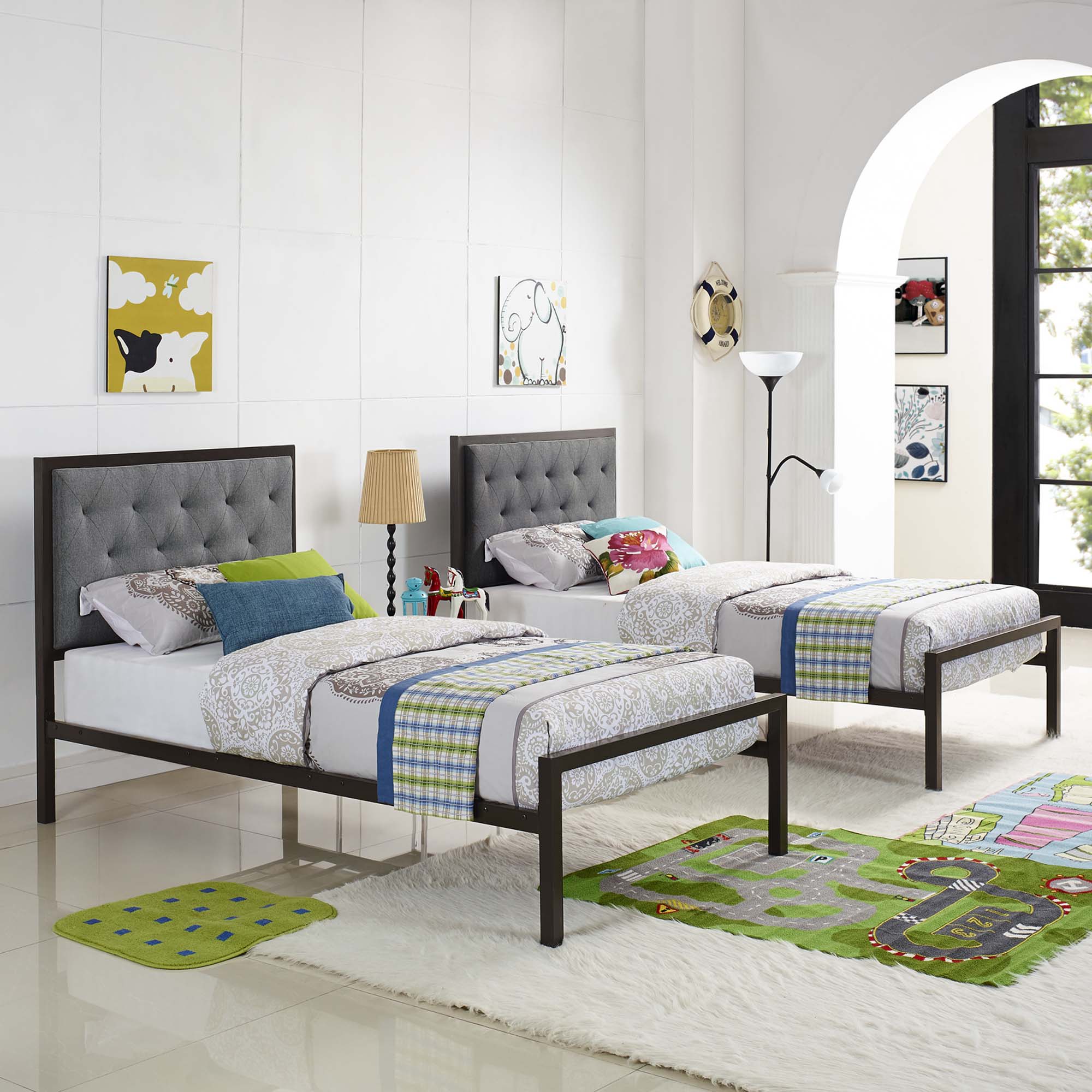 Mia Fabric Bed by Modway