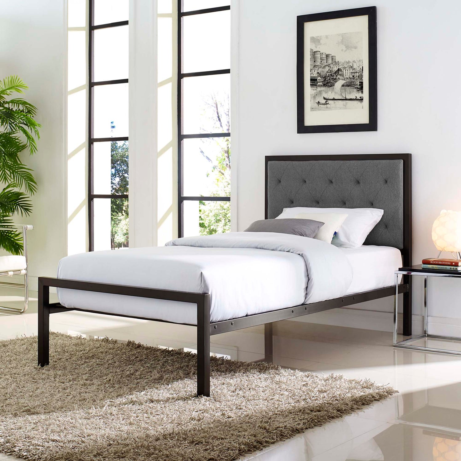 Mia Fabric Bed by Modway